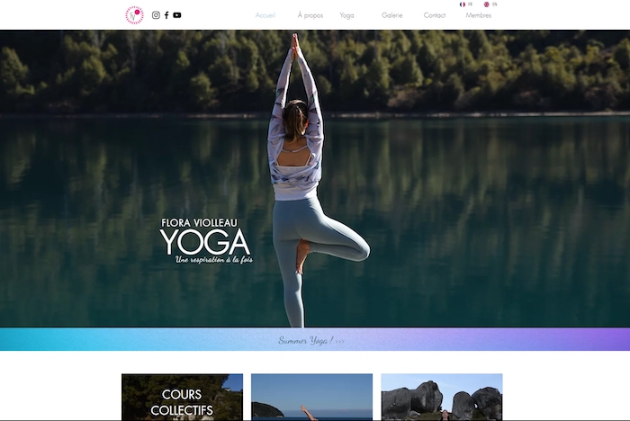 Site vitrine de Yoga Flora Violleau